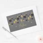 Chic Christmas Ornaments auf Grau Rechteckiger Aufkleber (Umschlag)