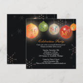 Chic Christmas Ornaments Fun Holiday Party Einladung (Vorne/Hinten)