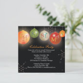 Chic Christmas Ornaments Fun Holiday Party Einladung (Stehend Vorderseite)