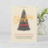 Chic Christmas Party Einladung - Festbaum (Stehend Vorderseite)