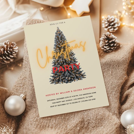 Chic Christmas Party Einladung - Festbaum