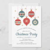 Chic Christmas Party Ornament Einladung (Vorderseite)