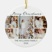 Chic Christmas Photo Collage 2025 Keepsake Keramik Ornament (Vorne)