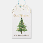 Chic Christmas Pine Tree, Confetti Geschenkanhänger (Vorderseite)