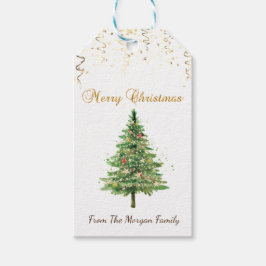 Chic Christmas Pine Tree, Confetti Geschenkanhänger