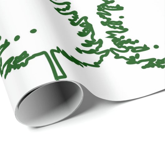 Chic Christmas Pine Tree Gemustert Geschenkpapier (Rolleneckpunkt)