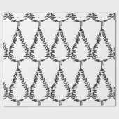 Chic Christmas Pine Tree Gemustert Geschenkpapier (Flach)