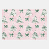 Chic Christmas Pink Poinsettia Floral Geschenkpapier Set (Vorderseite 2)