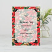 Chic Christmas Poinsettia und Imitats Vellum Einladung (Stehend Vorderseite)