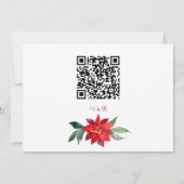 Chic Christmas Poinsettia Wreath Website QR Code Einladung (Rückseite)