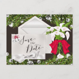 Chic Christmas Save the Date Ankündigungspostkarte