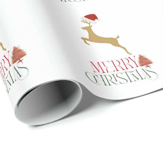 Chic Christmas scandinavian pattern Geschenkpapier (Rolleneckpunkt)