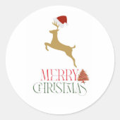 Chic Christmas scandinavian pattern Runder Aufkleber (Vorderseite)