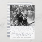 CHIC CHRISTMAS Silberglitzerkarte Feiertagskarte (Vorne/Hinten)