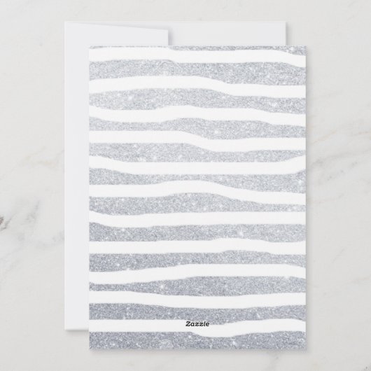 CHIC CHRISTMAS Silberglitzerkarte Feiertagskarte (Rückseite)