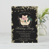 Chic Christmas Sleigh Stars Holiday Einladung (Stehend Vorderseite)