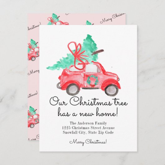 Chic Christmas Tree New Zuhause Car Fun Script Mov Ankündigung (Vorne/Hinten)