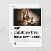Chic Christmas Tree New Zuhause Foto Holiday Movin Ankündigungspostkarte (Vorne/Hinten)