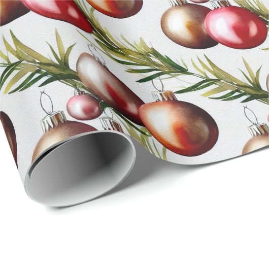 Chic Christmas Tree Ornaments Holiday Geschenkpapier (Rolleneckpunkt)