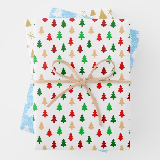 Chic Christmas Tree Pattern Geschenkpapier Set (Beispiel)