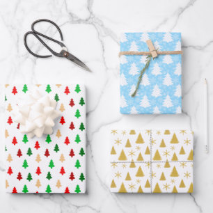 Chic Christmas Tree Pattern Geschenkpapier Set