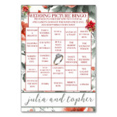 Chic Christmas Wedding Pic Bingo Tabletop Zeichen Tischnummer (Vorderseite)