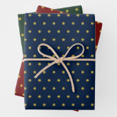 Chic Christmas Wrapping Paper Flat Sheet Set 3 Geschenkpapier Set (Beispiel)