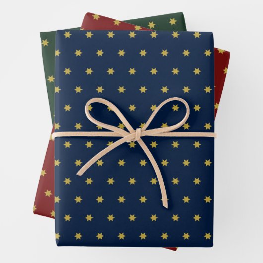 Chic Christmas Wrapping Paper Flat Sheet Set 3 Geschenkpapier Set (Beispiel)