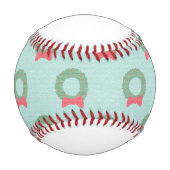 Chic Christmas Wreath Pattern Baseball (Rückseite)