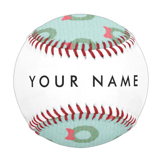 Chic Christmas Wreath Pattern Baseball (Vorderseite)