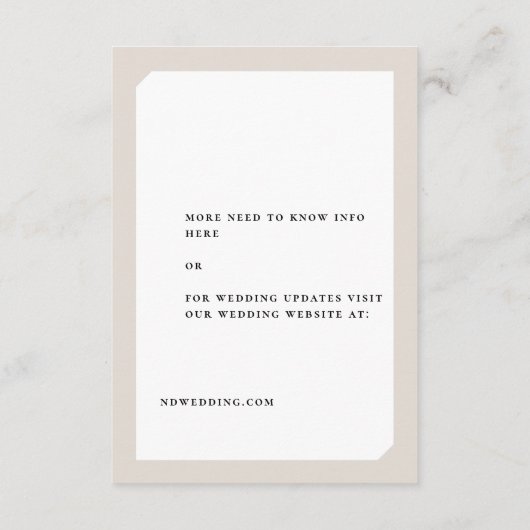 CHIC CIRCLE WEDING BEGLEITKARTE (Rückseite)