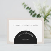 CHIC CIRCLE WEDING RSVP KARTE (Stehend Vorderseite)