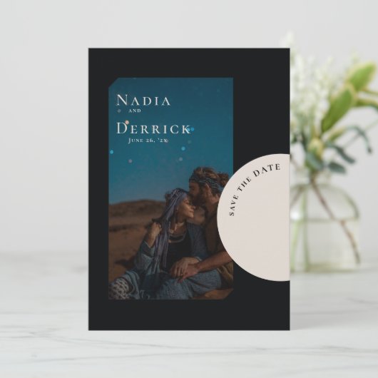 CHIC CIRCLE WEDING SAVE THE DATE (Stehend Vorderseite)