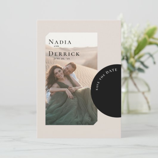 CHIC CIRCLE WEDING SAVE THE DATE (Stehend Vorderseite)