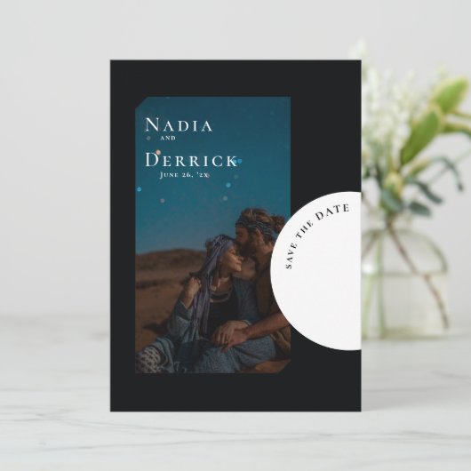 CHIC CIRCLE WEDING SAVE THE DATE (Stehend Vorderseite)