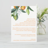 Chic Citrus Orange Botanical Boho Wedding Einladung (Stehend Vorderseite)
