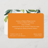 Chic Citrus Orange Botanical Boho Wedding Einladung (Vorne/Hinten)