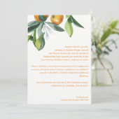 Chic Citrus Orange Botanical Boho Wedding Einladung (Stehend Vorderseite)