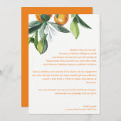 Chic Citrus Orange Botanical Boho Wedding Einladung (Vorne/Hinten)
