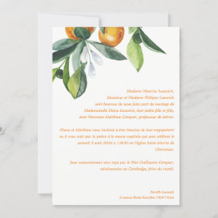 Chic Citrus Orange Botanical Boho Wedding Einladung