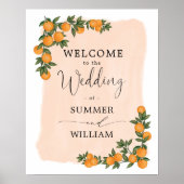Chic Citrus Orange Greenerenerity Wedding Bridal W Poster (Vorne)