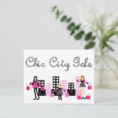 Chic City Gals Postcard Postkarte (Stehend Vorderseite)