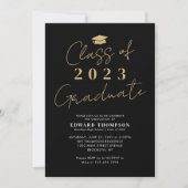 Chic Class of 2023 Foto Graduate Graduation Party Einladung (Vorderseite)