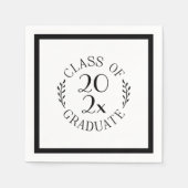 Chic Class of 2025 Graduate Black Typografy Serviette (Vorderseite)
