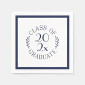 Chic Class of 2025 Graduate Navy Blue Typografy Serviette (Vorderseite)