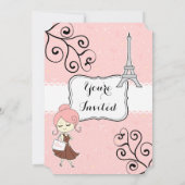 Chic Class Paris eiffel Tower Graduation Party Einladung (Rückseite)