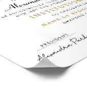 Chic Classic Black Gold School Grad Logo Diploma Poster (Ecke)