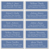 Chic Classic Blue Wedding Guest Address Labels (Vorderseite)