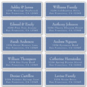 Chic Classic Blue Wedding Guest Address Labels (Vorderseite)