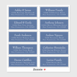 Chic Classic Blue Wedding Guest Address Labels